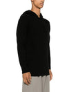 Lambswool GRS Hooded Waffle Knit Top Black - CP COMPANY - BALAAN 3