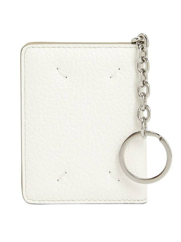 Stitch Grain Keyring Card Wallet White - MAISON MARGIELA - BALAAN 1