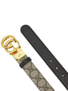 GG Marmont Supreme Canvas Leather Reversible Belt Beige Black - GUCCI - BALAAN 5