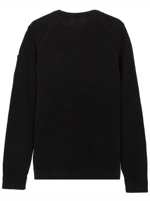 Lens Wappen Crew Neck Knit Top Black - CP COMPANY - BALAAN 3