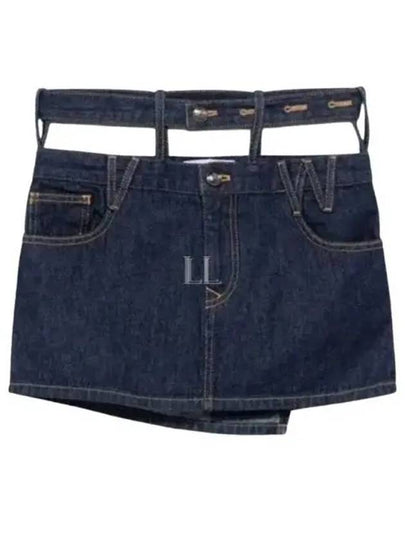 Double Waist Band Denim A-Line Skirt Dark Blue - VIVIENNE WESTWOOD - BALAAN 2