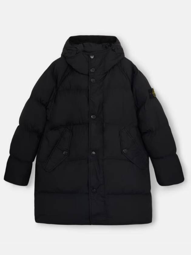 Men's Wappen Patch Crinkle Wraps Long Padding Black - STONE ISLAND - BALAAN 2