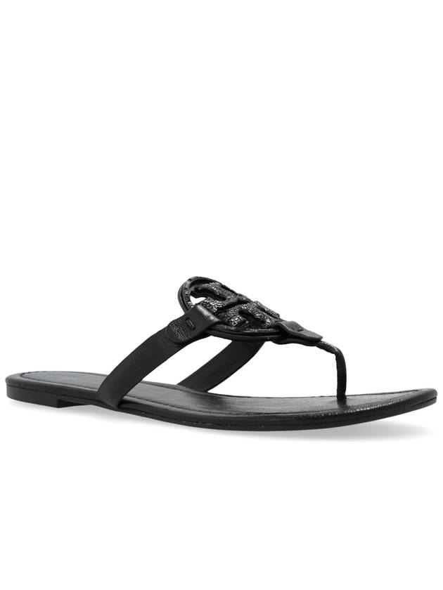 Tory Burch Leather Slides, Women's, Black - TORY BURCH - BALAAN 4