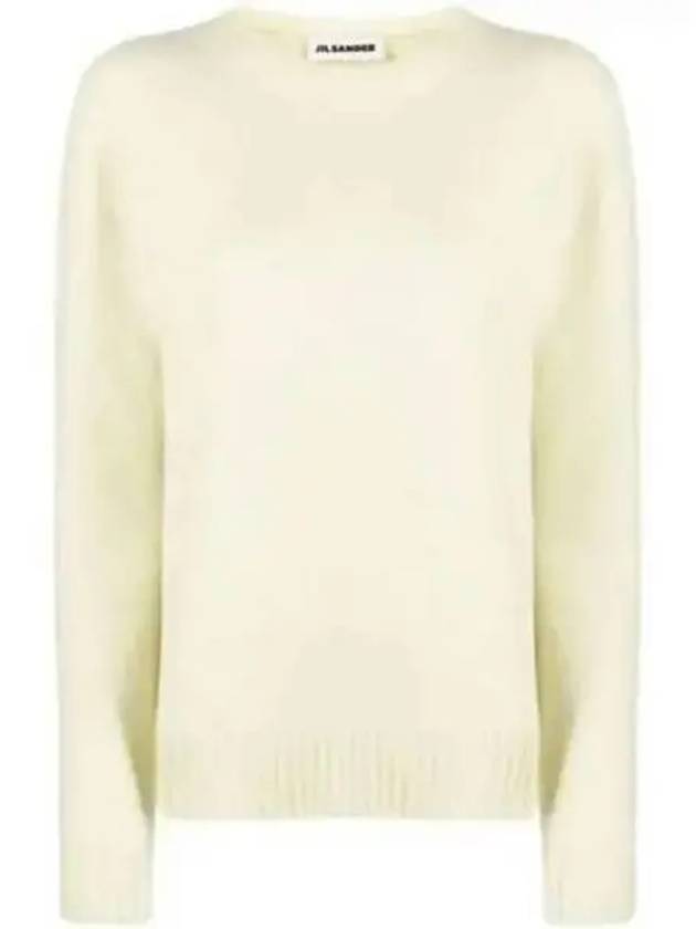 Crew Neck Merino Wool Knit Top Light Pastel Green - JIL SANDER - BALAAN 2