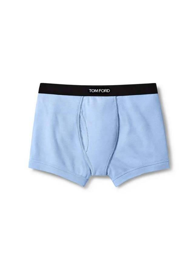 Logo Band Cotton Boxer Briefs Pale Blue - TOM FORD - BALAAN 1