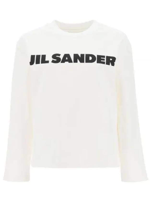 Logo Print Cotton Sweatshirt White - JIL SANDER - BALAAN 2