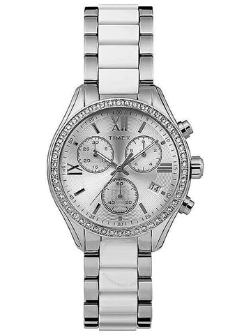 Timex Classic Chronograph Quartz Crystal Silver Dial Ladies Watch TW2V74700 - TIMEX - BALAAN 1