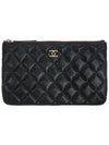 classic gold CC logo caviar small clutch bag black - CHANEL - BALAAN 3