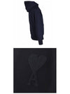 Men's Big Heart Logo Hoodie Navy - AMI - BALAAN 6