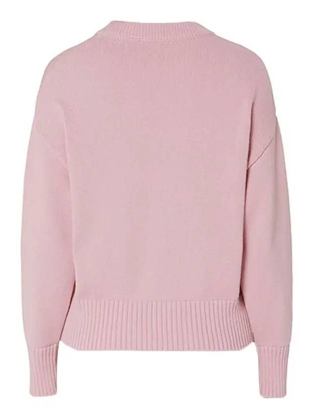 Big Heart Logo Knit Top Pink - AMI - BALAAN 4