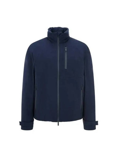 Men s hidden hood zip up jacket navy 270721 - GIORGIO ARMANI - BALAAN 1