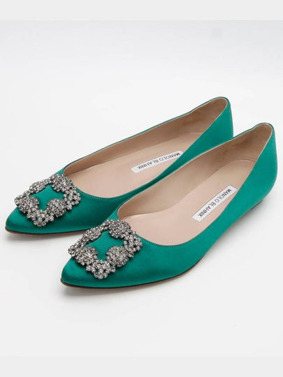 Hangisi Satin Jewel Flat Green 1224hva - MANOLO BLAHNIK - BALAAN 2