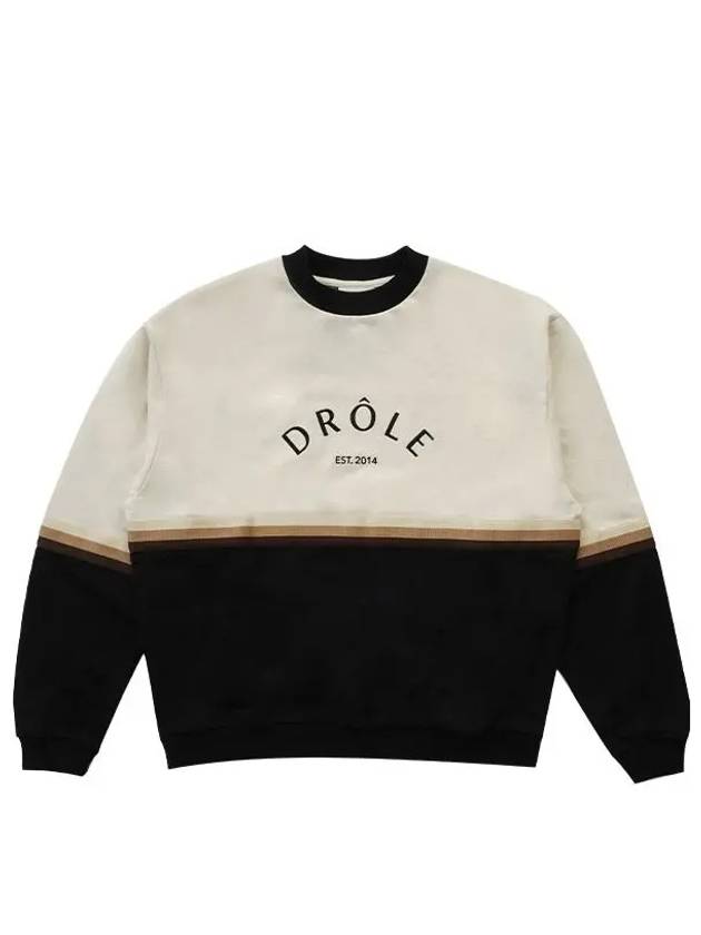 Color block logo crew sweatshirt cream - DROLE DE MONSIEUR - BALAAN 2