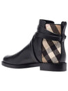House Checked Leather Ankle Boots - BURBERRY - BALAAN.