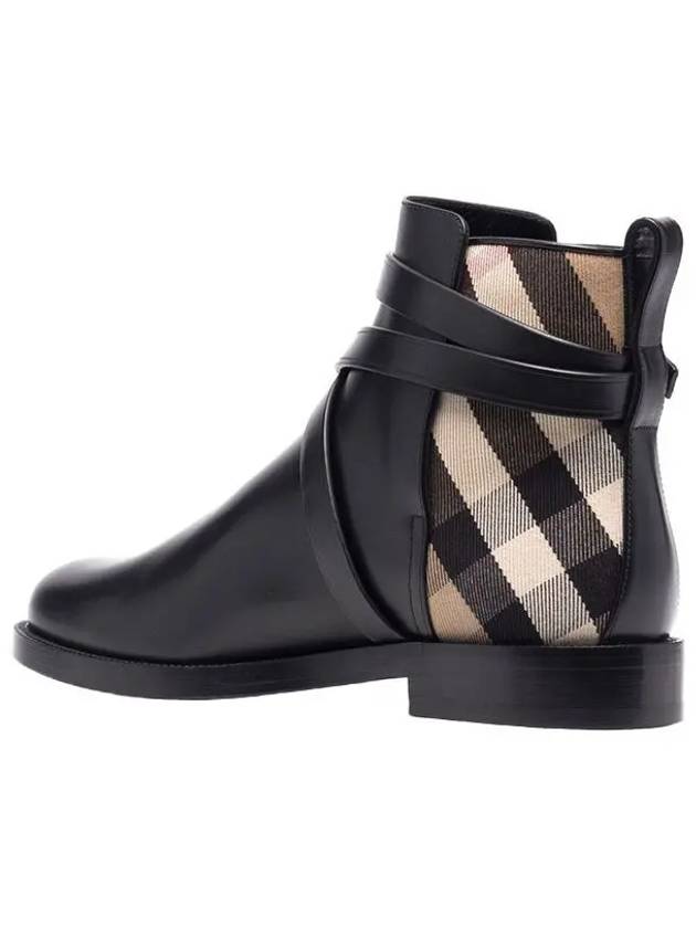 House Checked Leather Chelsea Boots Black - BURBERRY - BALAAN 5