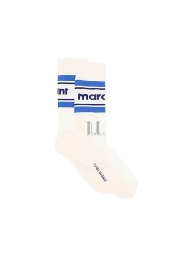 Donna Embroidered Logo Striped Socks Blue - ISABEL MARANT - BALAAN 2