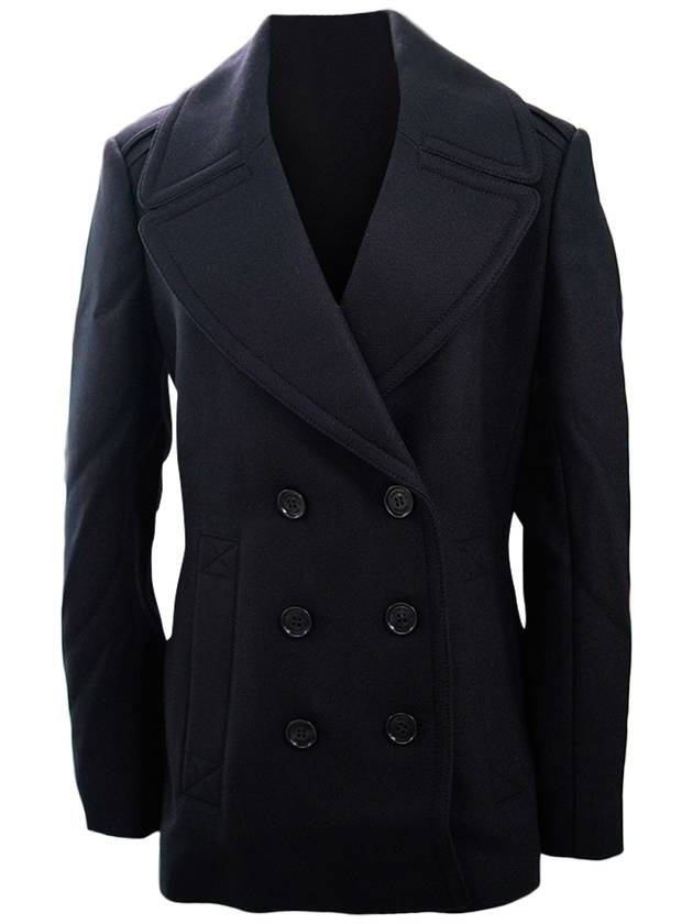 Wool Cashmere Double Coat Black - BURBERRY - BALAAN 1