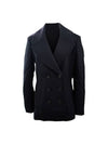 Wool Cashmere Double Coat Black - BURBERRY - BALAAN 1