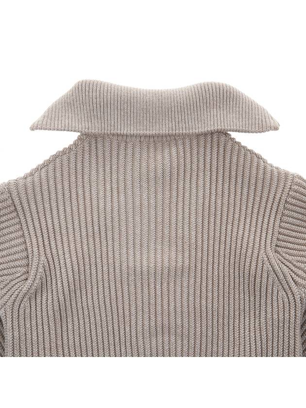 Half Zip-Up Knit Top Beige - AMI - BALAAN 7