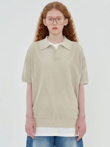 mesh PK knit beige - UNALLOYED - BALAAN 1