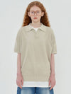 Mesh Polo Knit Top Beige - UNALLOYED - BALAAN 2