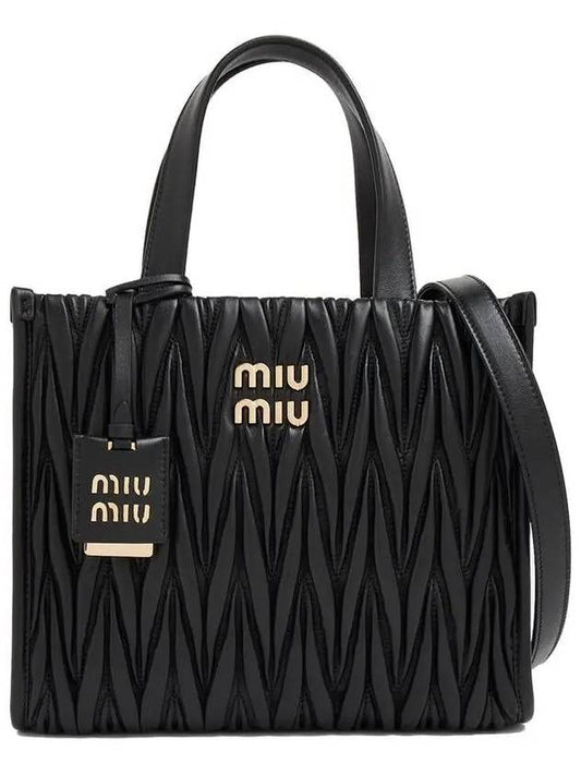 Matelasse Nappa Leather Tote Bag Black - MIU MIU - BALAAN 2