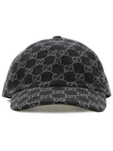 GG Flannel Ball Cap Grey - GUCCI - BALAAN 1