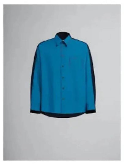 Color Block Virgin Wool Short Sleeve Shirt Blue - MARNI - BALAAN 2