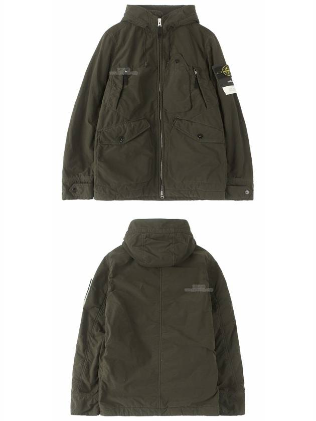 David Light TC Mircropile Hooded Jacket Dark Green - STONE ISLAND - BALAAN 5