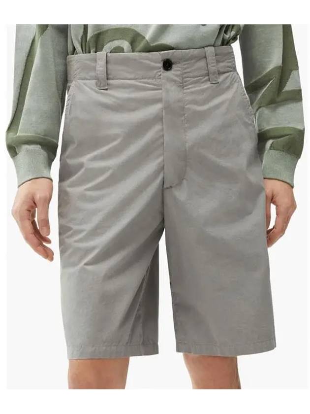 Logo Patch Back Cotton Bermuda Shorts Grey - KENZO - BALAAN 2