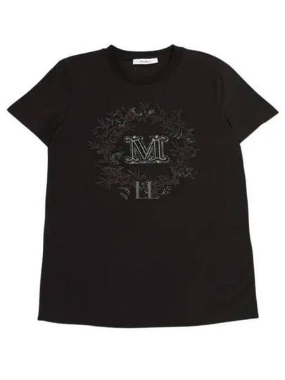 Elmo M Monogram Cotton Short Sleeve T-shirt Black - MAX MARA - BALAAN 2