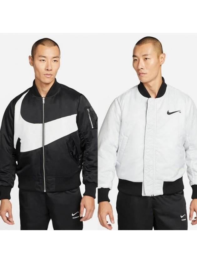 NSW Therma Fit Big Swoosh Reversible Bomber Jacket Black Asia - NIKE - BALAAN 2