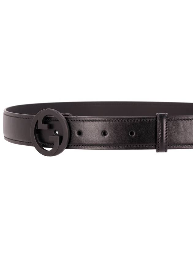 Blondie Belt Black Leather 734771AACPU1000 - GUCCI - BALAAN 3