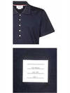 Side Slit Three Stripe Tab Short Sleeve Polo Shirt Navy - THOM BROWNE - BALAAN 6