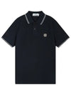 Logo Patch Polo Shirt Black - STONE ISLAND - BALAAN 2