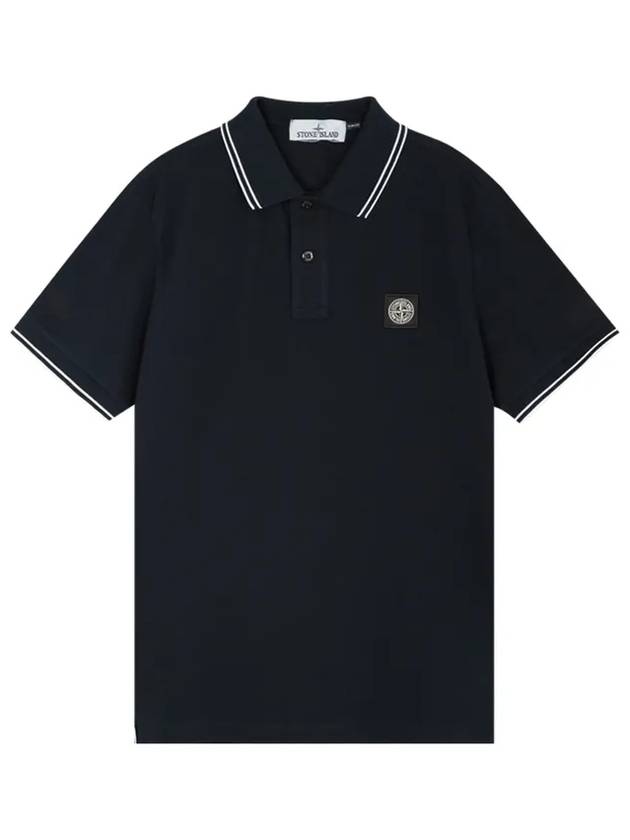 Logo Patch Polo Shirt Black - STONE ISLAND - BALAAN 2