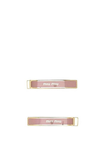 Engraved Logo Hair Pin Set Pink - MIU MIU - BALAAN 1