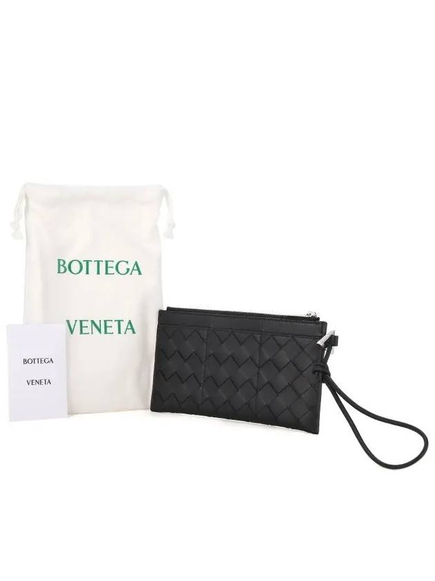 Intrecciato Bill Pouch Clutch Bag Black - BOTTEGA VENETA - BALAAN 5