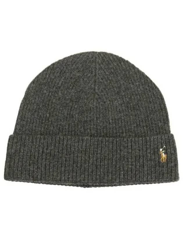 Pony Logo Wool Beanie Grey - POLO RALPH LAUREN - BALAAN 3