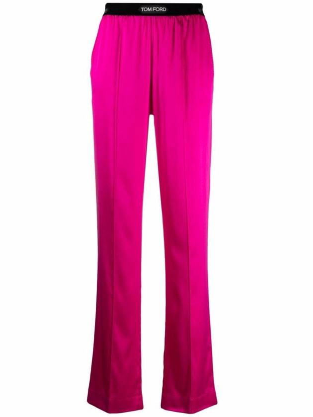 Women's Logo Patch Straight Pants Pink - TOM FORD - BALAAN 1