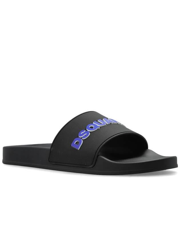 Dsquared2 Rubber Slides With Logo, Men's, Black - DSQUARED2 - BALAAN 4