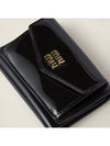 Matelasse Logo Leather Half Wallet Black - MIU MIU - BALAAN 4