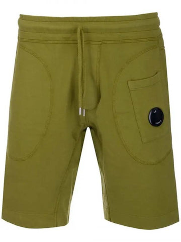 Men's Lens Wappen Bermuda Shorts Green - CP COMPANY - BALAAN 1