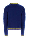 V-Neck Mohair Wool Blend Knit Top Blue - MARNI - BALAAN 3