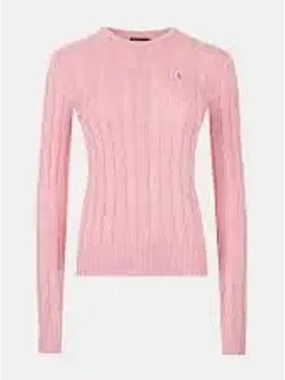 Embroidered Logo Pony Cable Knit Top Pink - POLO RALPH LAUREN - BALAAN 2