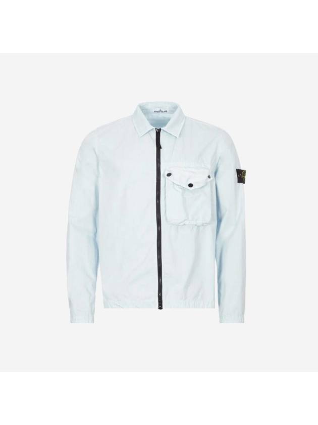 Sky blue stone island overshirt online