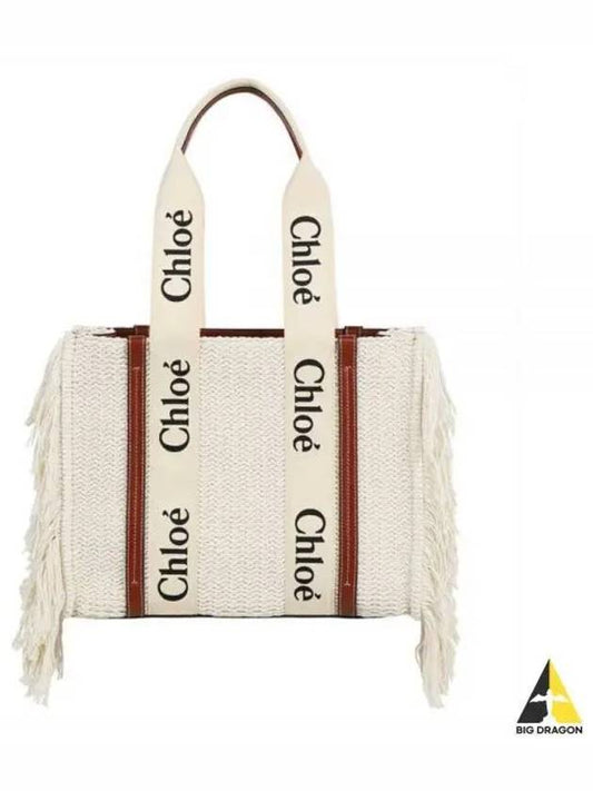 Chloe Woody Tote Bag Beige C383G43 - CHLOE - BALAAN 1