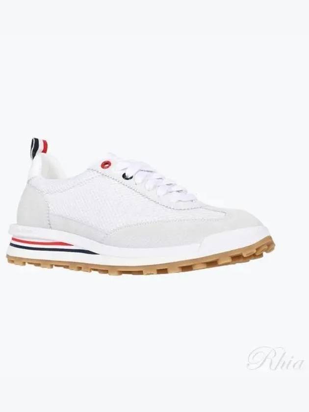 Thom Women Browne Nylon Tech Runner Low Top Sneakers Grey White - THOM BROWNE - BALAAN 2