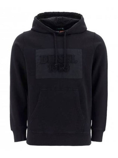 logo print hood black - DIESEL - BALAAN 1