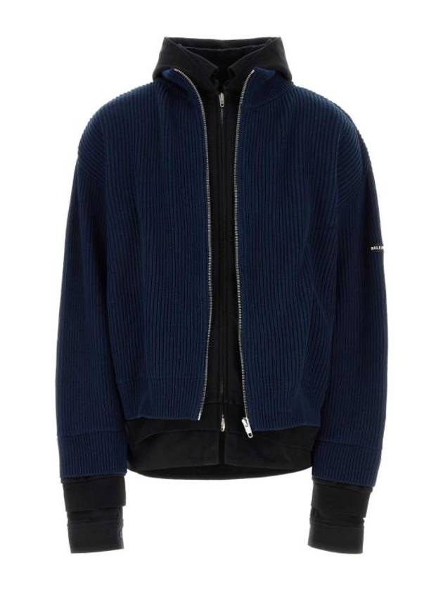 Layered Zip Up Hoodie Blue - BALENCIAGA - BALAAN 1